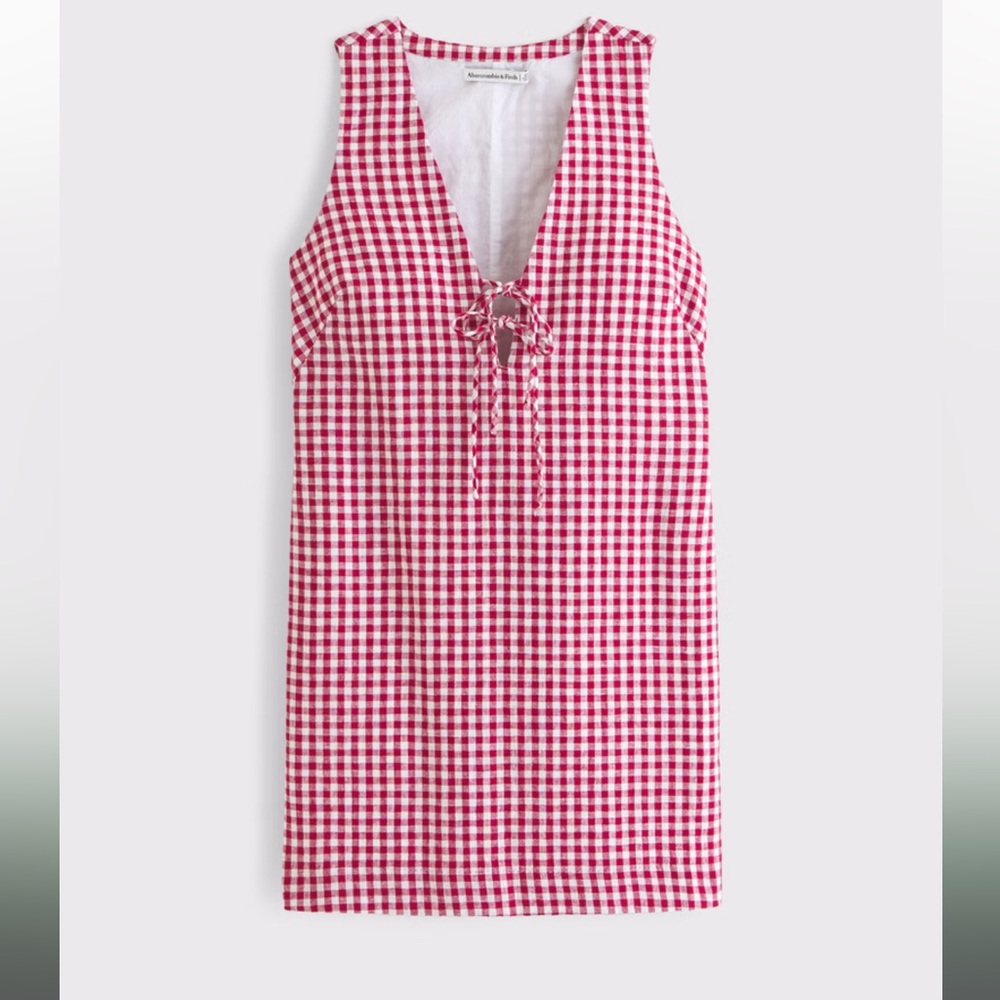 Abercrombie Linen-Blend Tie Front Mini Dress
